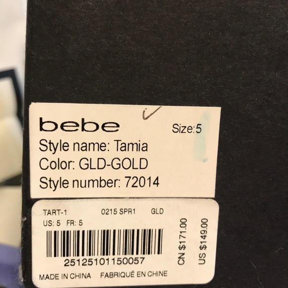 New Rare Bebe gold rhinestone heels. Beautiful! - Picture 5 of 6